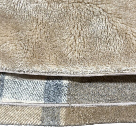 Woolrich Mens Medium Plaid Wool Blend Jacket Talon Zipper Sherpa Lining 70's - Picture 10 of 14